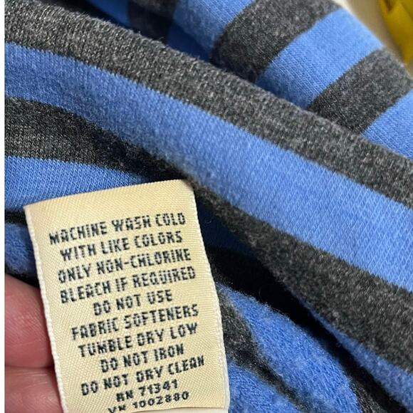 LL bean cozy cabincore blue striped long sleeve top- women’s size medium-EUC - Picture 5 of 7